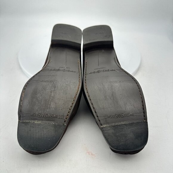 Stuart Weitzman Women Size 7B Dark Brown Suede Gancini Slip On Flat Loafer Shoes - Picture 10 of 15